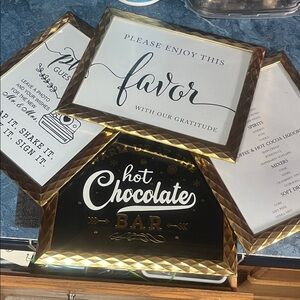 Gold Framed Sign Set